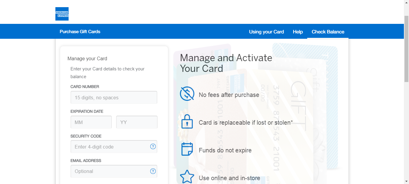 amex balance check page