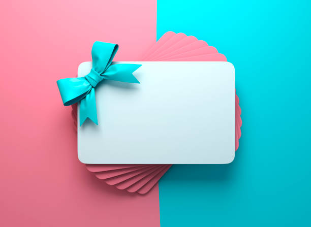 Gift cards with blue colored bow