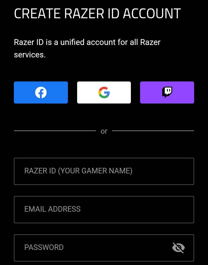 Create Razer ID