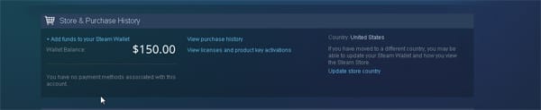 Add Funds to your Steam Wallet