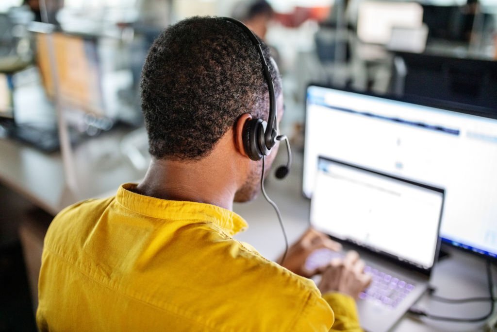 a man with a headset