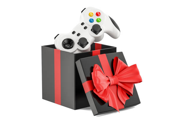 Gift concept, gamepad inside gift box