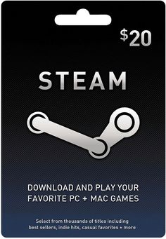 Steam gift card used to buy games and DLC content