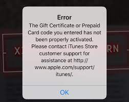 Apple Gift Card Error Messages