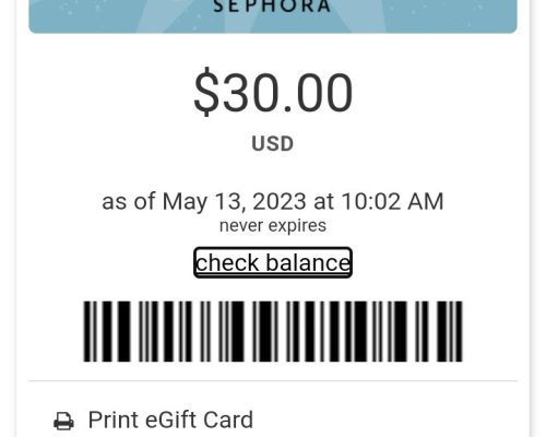 Sephora online gift deals card