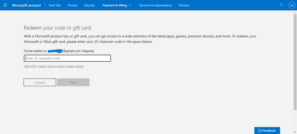 Gift Card Balance - Microsoft Apps